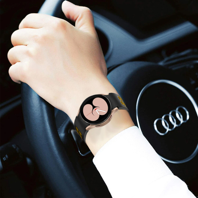 Športový remienok Alogy Soft Band Guma na inteligentné hodinky pre Samsung Galaxy Watch 4/5 40/42/44/45 mm čierna a žltá