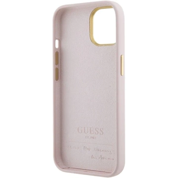 Guess GUHCP15SSMBSLP case for iPhone 15 6.1" pink/pink hardcase Silicone Script Metal Logo