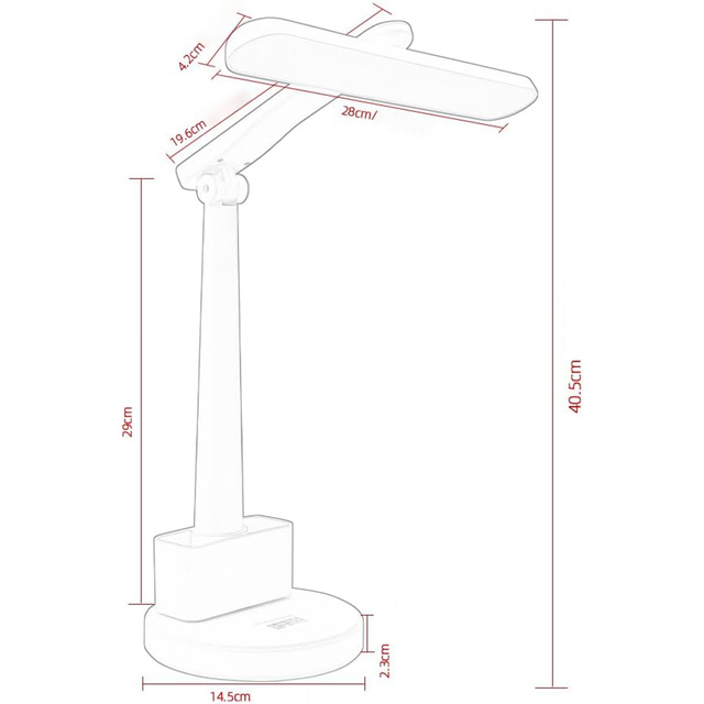Lampka biurkowa LED nocna lampa USB na biurko dotykowa regulowana organizer i stojaki na telefon biała