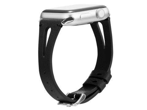 Kožený remienok Alogy kožený pre Apple Watch 42/44/45 / 49 mm čierny