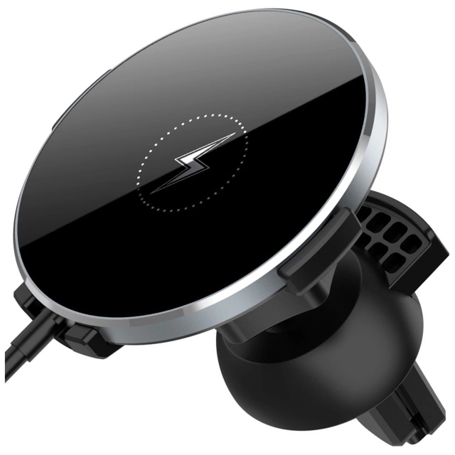 Držák do auta 2 v 1 s Alogy Airvent MagSafe QI Charger pro MagSafe 15W indukční nabíječka Černá