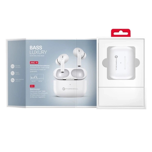 Bezdrátová sluchátka do uší Forcell F-Audio TWS Master Pro, bílá