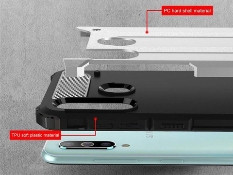 Alogy Hard Armor Hülle für Samsung Galaxy A60 / M40 Silber Alogy Glas