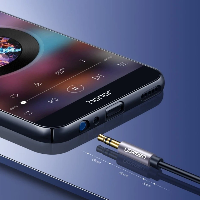 UGREEN kabel AUX prodlužovací kabel 3,5 mm mini jack 1m stříbrný (10592)