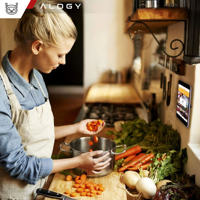 Автомобільний тримач x2, набір Alogy, магнітний, самоклеючий, чорний