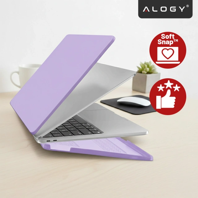 Case for Apple MacBook Air 13 / 13.3" 2018–2021 (M1 A2337/A2179/A1932) – Flexible, Matte Protective Case, Lightweight and Resistant – Alogy AirGuard™ Purple