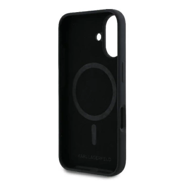 Puzdro Karl Lagerfeld pre iPhone 16 Plus 6,7" Black MagSafe Hardcase Silicone Karl