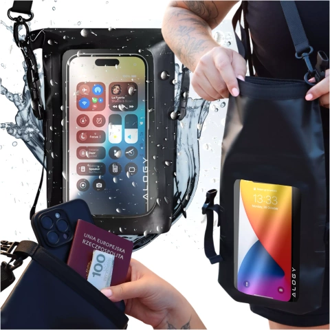 Pouch Vodotěsné pouzdro na telefon Velká taška Pouzdro Vodotěsné Alogy Vodotěsné černé