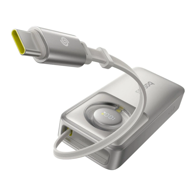 Baseus Free2Pull 10000mAh 30W Powerbank with USB-C Port and Retractable USB-C Cable - Gray