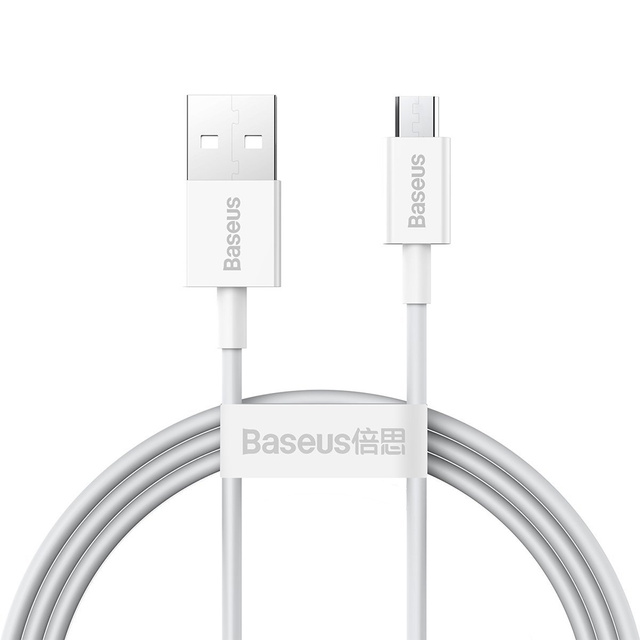 Cable 1m Baseus Superior durable USB to micro USB 2A cable White