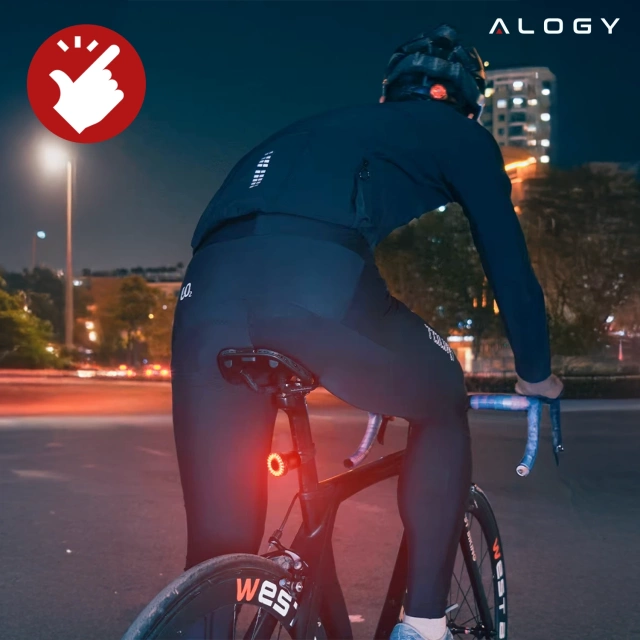 Zadní světlo na kolo na zadní část kola LED osvětlení zadní světlo červené hliníkové voděodolné IPX4 50lm Alogy