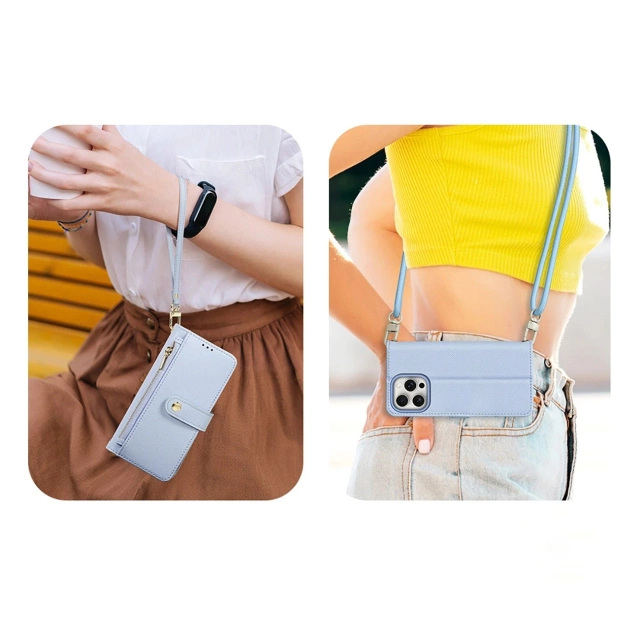 Kožené pouzdro na iPhone 15 Pro Dux Ducis Lawa Wallet Mag modré