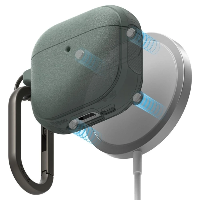 Etui do Apple AirPods 4 Ringke Onyx MagSafe Sage Green Karabińczyk