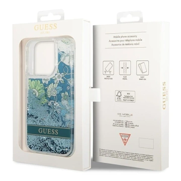 Etui Guess GUHCP14XLFLSN für Apple iPhone 14 Pro Max 6,7" zielony/grün Hardcase Flower Liquid Glitter