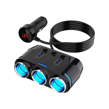 Splitter splitter adaptér do auta do zásuvky zapaľovača 2x USB Nabíjačka 12V 24V 3.1A Čierna