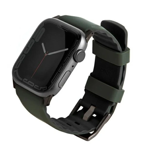 Pasek UNIQ Linus do Apple Watch Series 4/5/6/7/8/SE/SE2/Ultra 42/44/45mm Airosoft Silikón zielony/machovo zelená