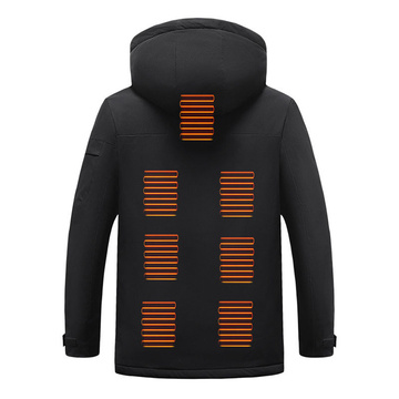 Vyhřívaná vyhřívaná elektrická bunda Unisex velikost XL zimní s kapucí HJ2 Mozos černá