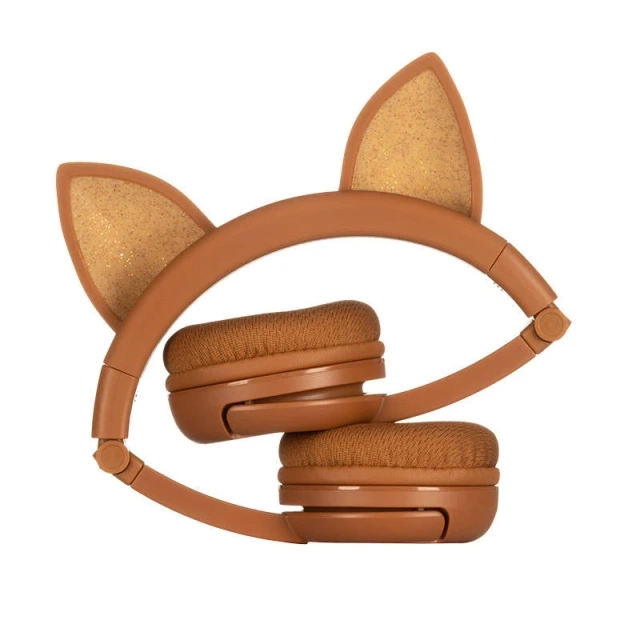 BuddyPhones Play Ears Plus Fuchs Funkkopfhörer für Kinder (Braun)