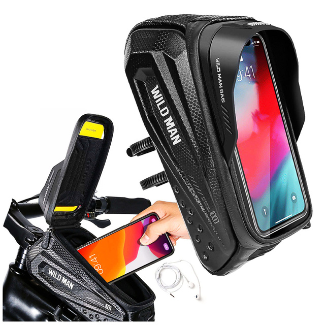 Sakwa rowerowa Wildman Front Frame Bicycle Bag ES10X uchwyt na ramę kierownicę na telefon 1,2l Czarna