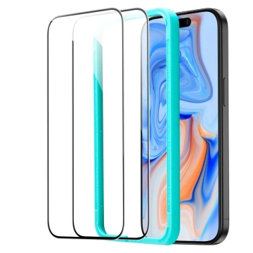 ESR Panzerglas 2er-Pack für Apple iPhone 15 Schwarz