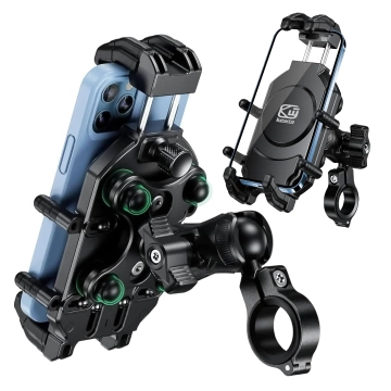 KEWIG M11B Motorradhalterung für Telefon mit QC 3.0 15W Qi-Ladegerät Schwarz