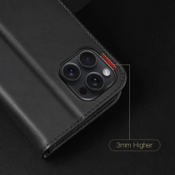 Шкіряний чохол Dux Ducis Hivo з RFID для iPhone 16 Pro, чорний