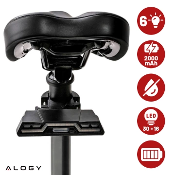 Fahrradrücklicht für das Heck des Fahrrads, LED-Beleuchtung, Rücklicht, rotes Aluminium, wasserdicht, IPX4, 50 lm, Alogy