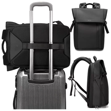 Bange Waterproof Backpack for Laptop 15.6" City Travel 45x30x16 cm for Work Airplane Men's Women's with USB Port Black