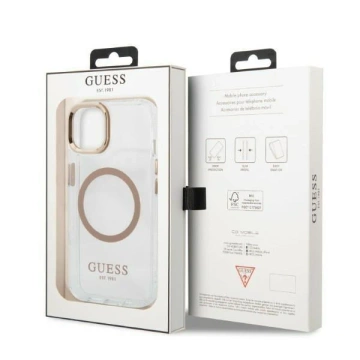 Etui Guess GUHMP13MHTRMD do Apple iPhone 13 6,1" złoty/gold hard case Metal Outline Magsafe