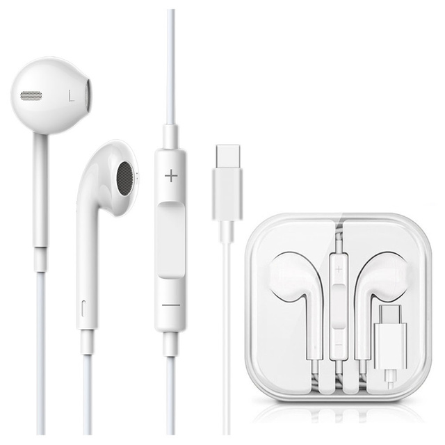 Vega Colors EarPods USB-C Typ C NOVÝ ČIP Kabelová sluchátka bílá