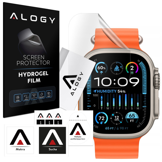 2x ochranná fólie Alogy Hydrogel na chytré hodinky pro Apple Watch Ultra 2 49 mm