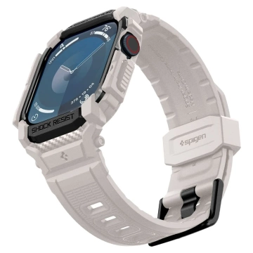 ЧОХОЛ З РЕМІНЦЕМ ДЛЯ APPLE WATCH 10 (46MM) DUNE BEIGE WHITE SPIGEN RUGGED ARMOR PRO