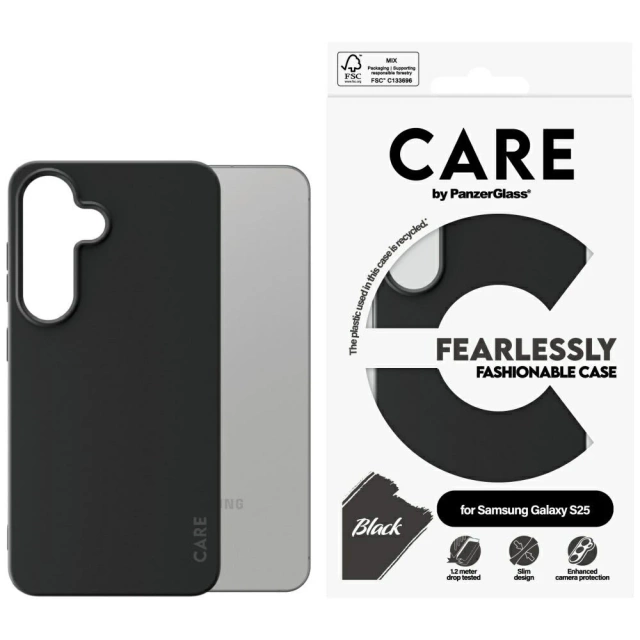CARE Case for Samsung Galaxy S25 by PanzerGlass Fashion Black Back