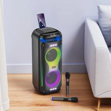 Караоке-набір HOCO HA13 Pro 60 Вт, RGB LED, 2× TWS мікрофони, BT 5.4