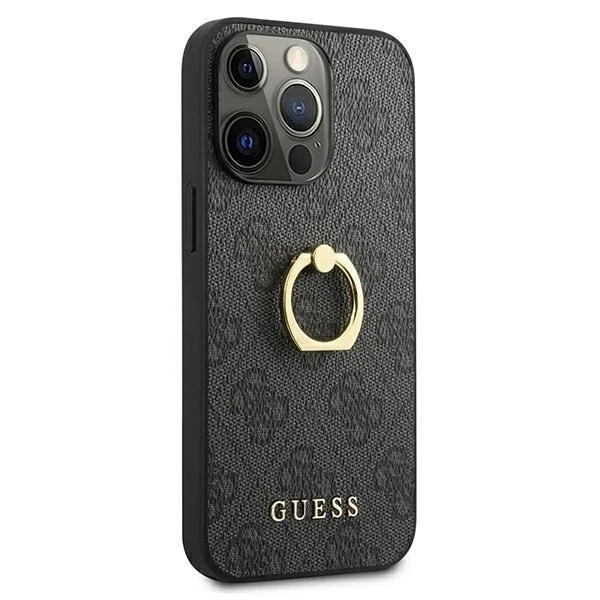 Etui Guess GUHCP13L4GMRGR для Apple iPhone 13 Pro / 13 6,1" szary/сірий твердий чохол 4G з підставкою на кільці