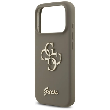 Etui Guess do iPhone 17 Pro Silicone Big 4G Script Brown