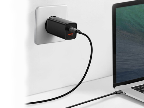 Rychlá nabíječka Baseus GaN2 Lite USB USB-C 65W EU černá