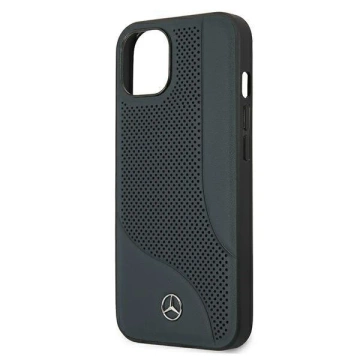 Mercedes MEHCP13SCDONA protective case for Apple iPhone 13 Mini 5.4" navy/navy hardcase Leather Perforated Area