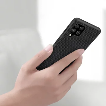 Nillkin Textured Case Міцний посилений чохол з гелевою рамкою і нейлоном на тильній стороні для Samsung Galaxy A22 4G чорний