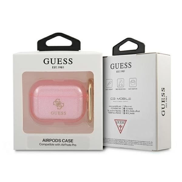 Guess GUAPUCG4GP kryt AirPods Pro ružový / ružový Glitter Collection