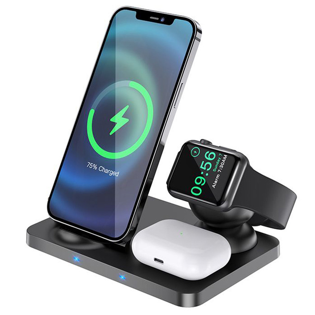 HOCO CW33 3in1 15W induction charger for iPhone / Airpods / Watch Black