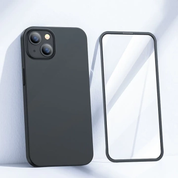 Joyroom 360 Full Case Cover für iPhone 13 Back & Front Cover Tempered Glass Schwarz (JR-BP927 Black)