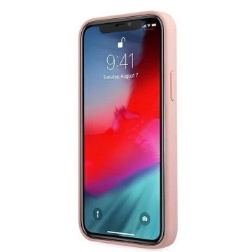 Guess GUHCP12SLSVSPI iPhone 12 mini 5,4 "ružový/ružový pevný obal Script Vintage