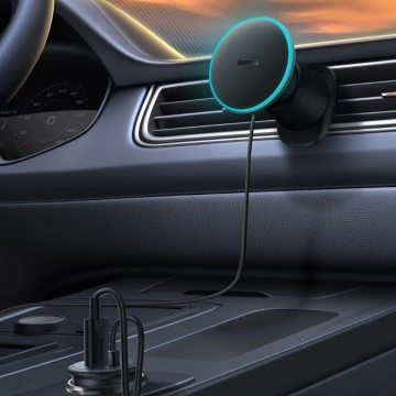Автомобільний тримач Baseus CW01 для iPhone з індуктивним зарядним пристроєм 15W для вентиляційного отвору - чорний