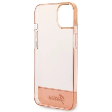 Pouzdro Guess GUHCP14MHGCOP pro Apple iPhone 14 Plus 6,7" růžové/růžové pevné pouzdro Průhledné