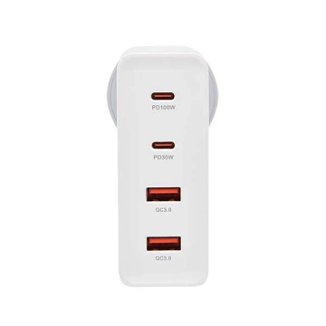 Somostel Power Selivery Q24 130W Gan настінний зарядний пристрій 2x USB-C 2x USB QC 3.0 Білий