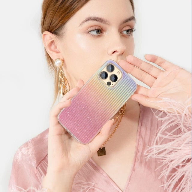 Luxusní elegantní pouzdro Kingxbar Travel Series pro iPhone 13 Pro Orange (Sunset)