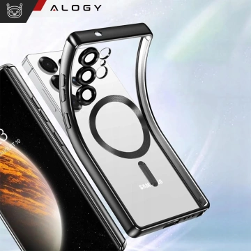 Pouzdro MagSafe pro Apple iPhone 16 Pro Max Alogy Glamour Pouzdro luxusního prstenu zlaté-průhledné