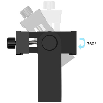 Držiak telefónneho adaptéra pre statív na selfie tyč 1/4 otočný univerzálny Alogy čierny o 360°