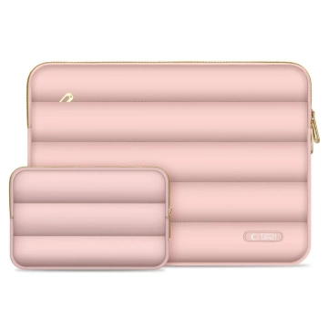 Etui Tech-Protect Puffy 13-14" Dusty Rose + Mini Pokrowiec